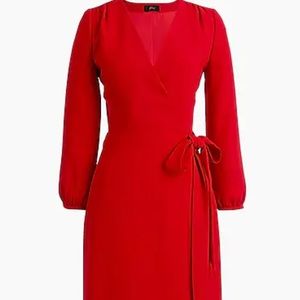 J Crew Wrap Dress Crepe Holiday Party Christmas  Dress Size 2 Tall Beautiful